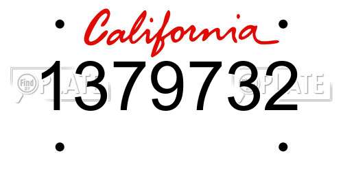 1379732 California License Plate