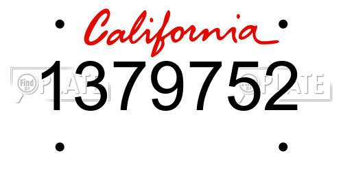 1379752 California License Plate