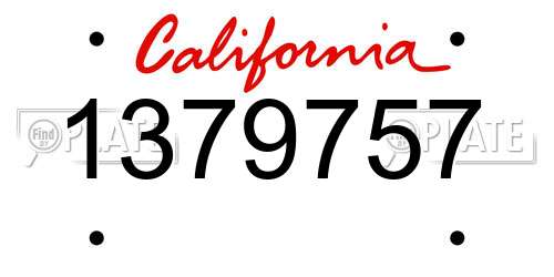1379757 California License Plate