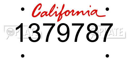 1379787 California License Plate