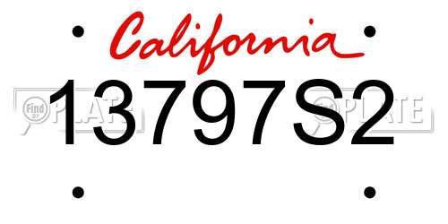 13797S2 California License Plate