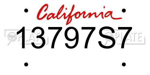13797S7 California License Plate