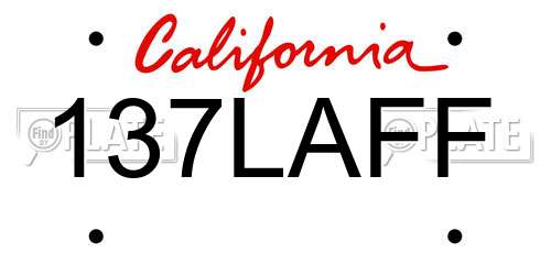 137LAFF California License Plate