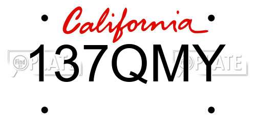 137QMY California License Plate