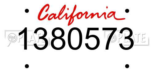 1380573 California License Plate