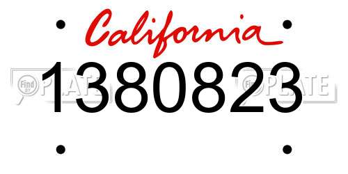 1380823 California License Plate