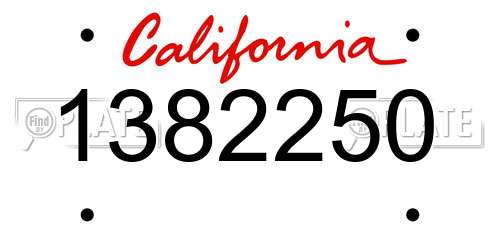 1382250 California License Plate