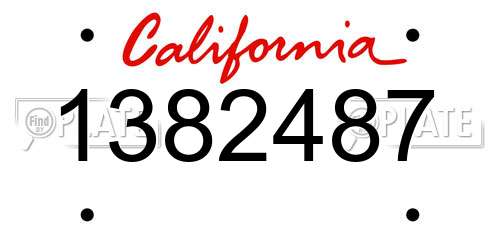 1382487 California License Plate