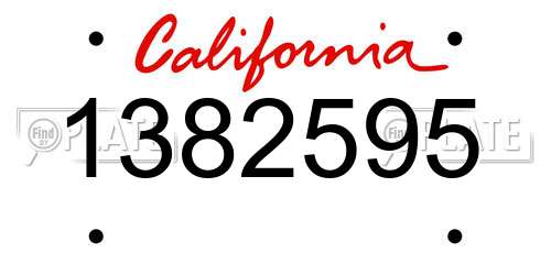 1382595 California License Plate
