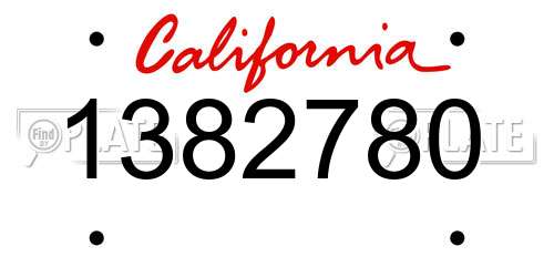 1382780 California License Plate