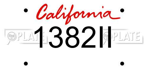 1382II California License Plate