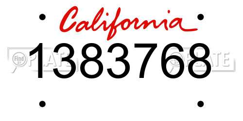 1383768 California License Plate