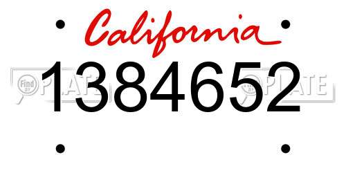 1384652 California License Plate