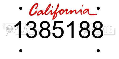1385188 California License Plate