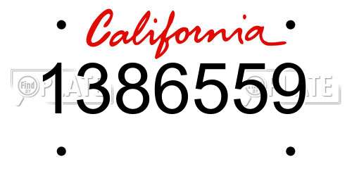 1386559 California License Plate