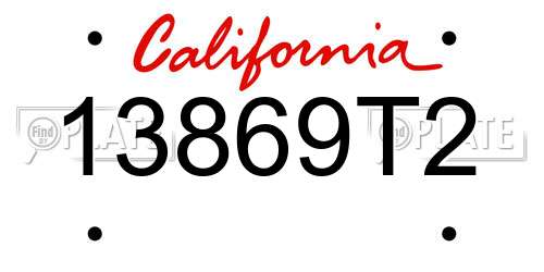 13869T2 California License Plate