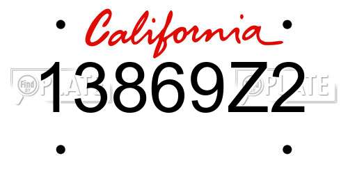 13869Z2 California License Plate