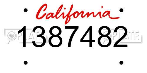 1387482 California License Plate