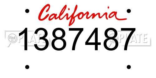 1387487 California License Plate