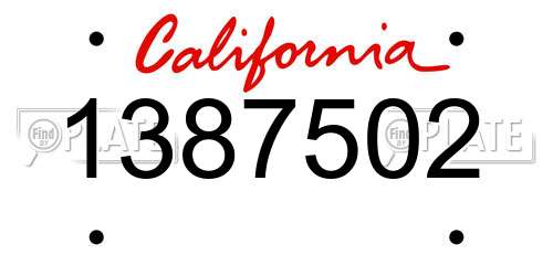 1387502 California License Plate