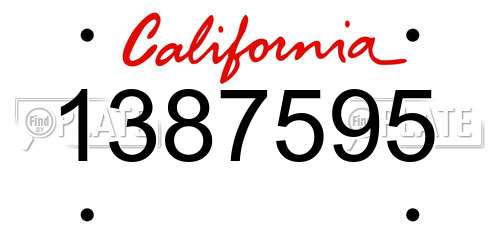 1387595 California License Plate