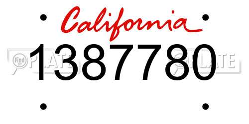 1387780 California License Plate
