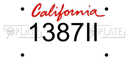 1387II California License Plate