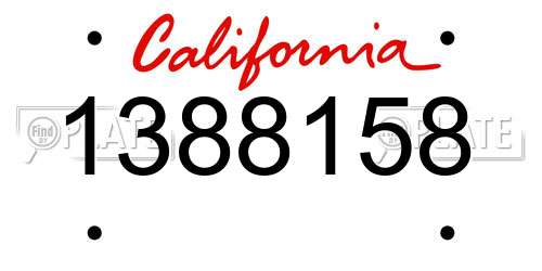 1388158 California License Plate