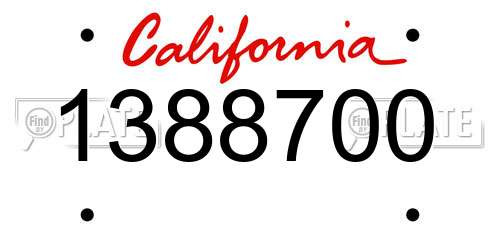 1388700 California License Plate