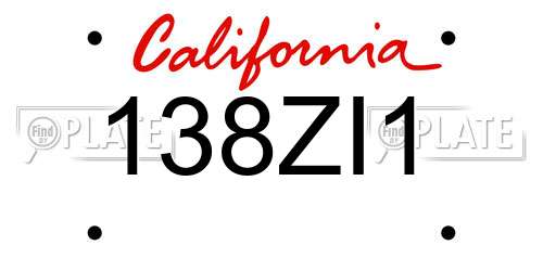 138ZI1 California License Plate