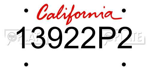 13922P2 California License Plate