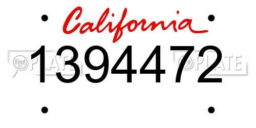 1394472 California License Plate