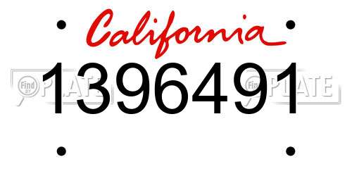 1396491 California License Plate