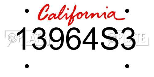 13964S3 California License Plate