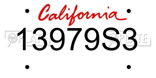 13979S3 California License Plate
