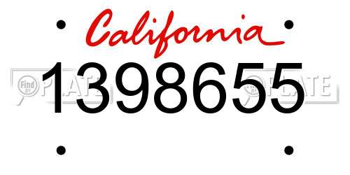 1398655 California License Plate