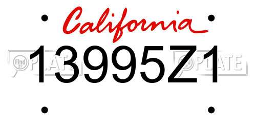 13995Z1 California License Plate