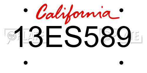 13ES589 California License Plate