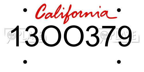 13OO379 California License Plate
