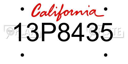 13P8435 California License Plate