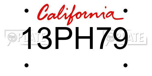 13PH79 California License Plate