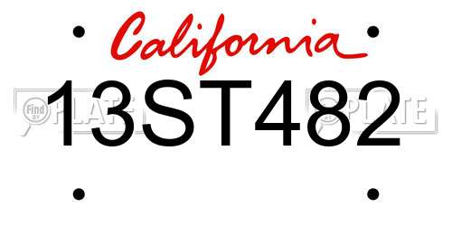13ST482 California License Plate