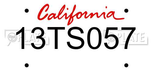 13TS057 California License Plate