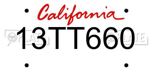 13TT660 California License Plate