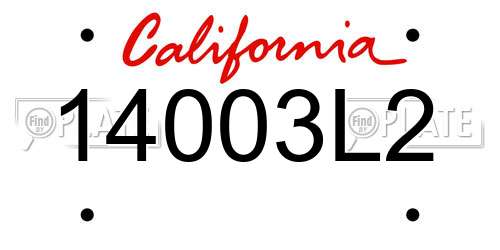 14003L2 California License Plate