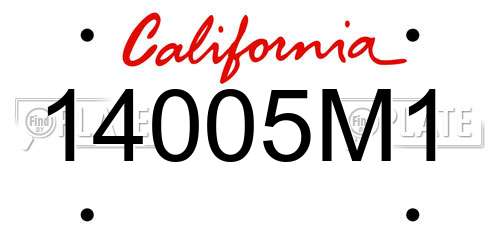 14005M1 California License Plate