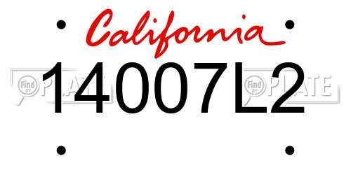 14007L2 California License Plate