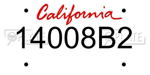 14008B2 California License Plate