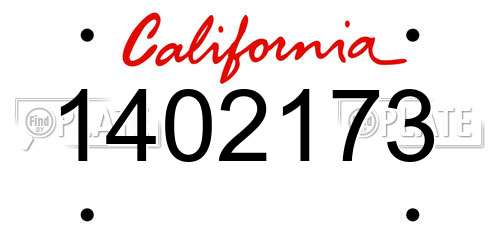 1402173 California License Plate