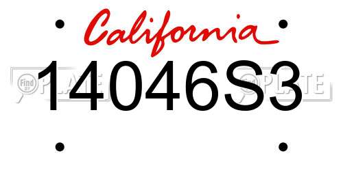 14046S3 California License Plate